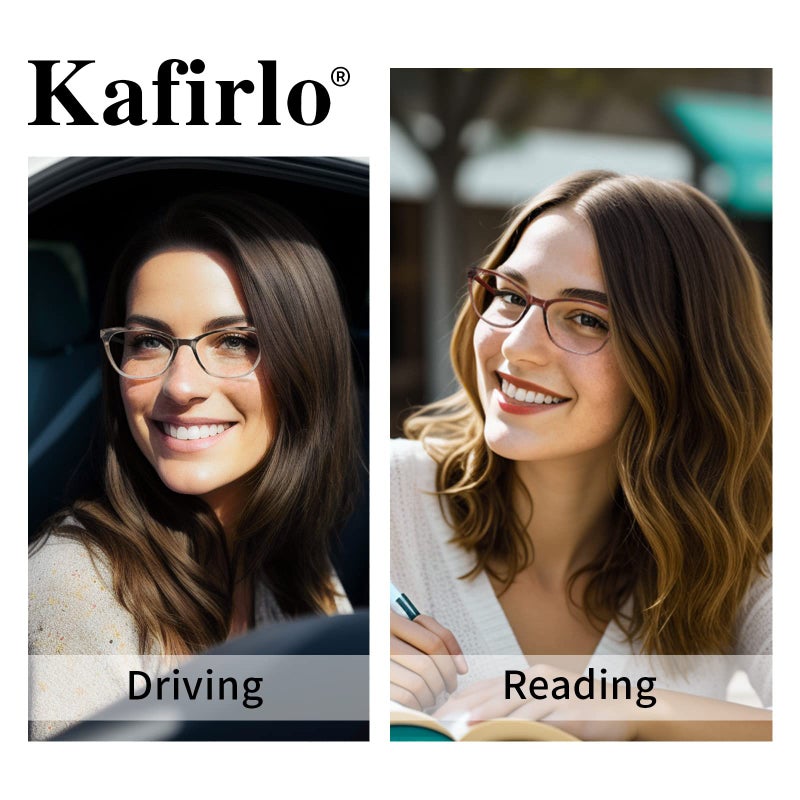 Kafirlo Bifocal Reading Glasses For Women Cat Eye Blue Light Protection Computer Reader Clear Top Ladies Anti Reflective Funky Fashion Travel Eyeglasses Large Head Spring Hinges Red Green 3 Pack 1.5 - Image 3
